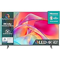 Hisense 43" QLED 4K 2023 43E77KQ, Smart TV VIDAA U6, Dolby Vision, HDR 10+, Game Mode PRO Plus, Alexa Built-in, VIDAA Voice, 