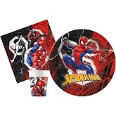 Marvel Spider-Man World of Webs Party Tableware Kit for 8 people (36 pcs: 8 plates &Oslash;23cm, 8 cups 200ml, 20 napkins 13x13 in)
