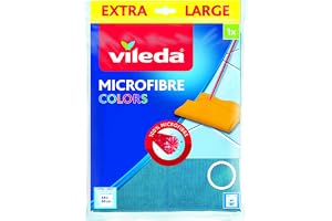 Vileda Microfibre floor cloth, Superior Cleaning,Maximum Absorbency, Versatile, Blue/Orange, 1 Pc