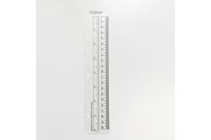 ZELTEN Recharge papier/feuilles en vrac pour 8.5 pouces A5 couverture 6 trous anneau rond voir classeur dossier(A5 Today Ruler 01 Clear, 1 Package)