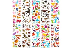 Meafeng Pegatinas de Animales para Niños 1100+, 52pcs Pegatinas de Animales Pegatinas 3D Mullidas para Niños Pequeños, Incluidos Animales, Mariposas, Dinosaurios, Vida Marina etc