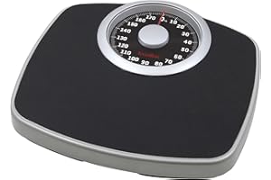 TERRAILLON - NEO T - Mechaniczna waga osobowa, duża metalowa taca z powłoką antypoślizgową, duża tarcza o wysokiej czytelności, solidna waga, pojemność 180 kg, podział 1 kg, czarny i srebrny