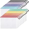 EOOUT 24pcs Mesh Zipper Pouch Zipper Bags, Puzzle Bag for Organizing Storage, Letter Size, A4 Size, Zipper File Bags for School, Board Games and Office Supplies