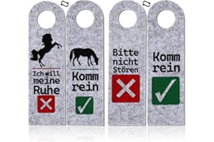 XIAONIU Mädchen Pferd Geschenke, 2Stück Türhänger, Komm rein Ich Will Meine Ruhe und Komm rein Bitte Nicht stören, mit Pferd Motiv Geburtstag Abschluss 8-12 Jahre Schüler Jugendliche (grau)
