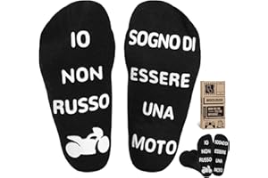 BISOUSOX Regalo per Padre Nonno 1 Paio Calzini Divertenti da Uomo Taglia 40-46 Regalo per la Festa del Papà Gli Amanti Della Moto Compleanno Uomo Cotone Calzini Strani e Divertenti Uomo Regalo