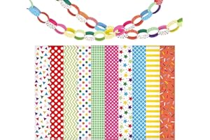 Morcheiong 600Pcs Paper Chains Happy Birthday Craft Paper Strips for Classroom Home Party Decoration Supplies