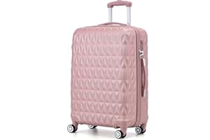 RMW Large Suitcase Luggage Hard Shell | Aluminum Telescopic Handle | 3 Digit Combination Lock | 4 Dual Spinner Wheels | Lightweight Durable Suitcases Check in (Rose Gold)