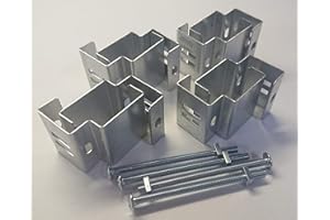 BINOA Postfix® Slotted Concrete Fence Post Brackets to Fit 4" x 5" Posts 4 SETS - Fix Anything to Concrete Posts Just Clamp On - NO Drilling!