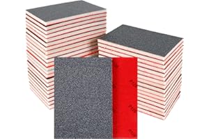 ‎PUKAMAM 24 Stück Schleifschwämme Set, 80-3000 Körnung Nass-Trocken-Schleifpapier, Flexibler Schleifschwamm Holz, Professional Schleifpads für Metall, Holz, Farbe, Spachtelmasse, Autokarosseriereparatur