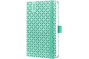 SIGEL J6126 Agenda semanal Jolie 2026-1 año - aprox A6 - mint green - dos páginas = una semana - tapa dura - 80 g/m² - verde menta - 174 p - certificación FSC