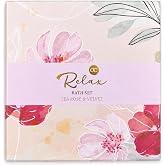 Accentra RELAX Bath Kit Reusable Box Tea Rose &amp; Velvet | Includes body butter, hand cream, solid soap, glass candle holder; r