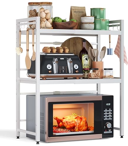 Scaffale per Microonde Ripiano Estensibile Mobile Forno Mensola Cucina Fornetto Porta Utensili