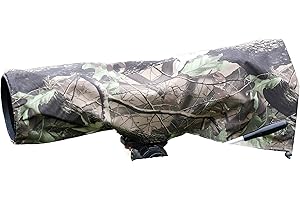WILDLIFEPHOTOGRAPHYSHOP Rainsleeve cover for camera lenses. Medium size in an attractive leaf pattern material. Approx LENGTH SIZE is 56 CM.