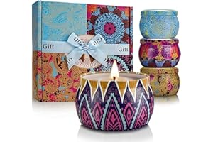 YMing Candles Gift Set for Women,17.6 Oz Long Burning Candle Gifts for Home Scented,Soy Wax Aromatherapy Candle Gift for Woman Friends, Tin Present for Mother's Day,Birthday,Eid,Anniversary