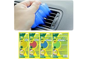 XoeLLe 4 Pezzi Gel Pulizia Auto Universale, Gel di Pulizia per Tastiera Riutilizzabile, Gel Pulisci per Interni, Laptop, Stampanti, Fotocamere