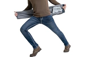 ziilay Thermojeans Slim Fit męskie spodnie termiczne spodnie zimowe z podszewką spodnie zimowe z polarem