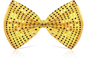 PROUSKY Green Sequin Bow Tie Shiny Metallic Bowtie with Adjustable Strap Buckle Glossy Pre-tied Bow tie for Men Bachelor Dance Hen Night Party Carnival Christmas Fancy Dress Festival Costume