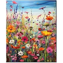 Quadro Dipinto a Mano Olio su Tela Paesaggistico a 5 Pannelli N96