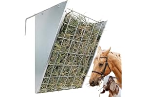 JonesHouseDeco Galvanized Steel Livestock Hanging Hay Feeder, Heavy-Duty Large Capacity Feeder W/Adjustable Hooks Fit for Different Stall & Corral, Hay Feeder for Goats, Sheep, Horse #B806A01