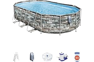 Bestway Piscine Hors Sol Ovale Power Steel Comfort Jet 610 x 366 x 122 cm