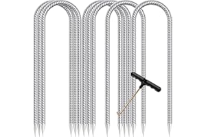 SYNORATORY Trampolines Wind Stakes Heavy Duty U Type Sharp Ends Safety Ground Anchor Galvanized Steel for Soccer Goals, Camping Tents and Huge Garden Decoration