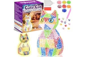 HappyGoLucky Manualidades Niños 3 4 5 6 7 8 9 10 Años, Diamond Painting Luz Nocturna Infantil Regalo Niña 3 4 5 6 7 8 Años Juguetes Niña 6-10 Años Kit Manualidades Niños