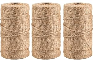 jijAcraft 3mm Cordel de Yute Natural, 100 Metros Cuerda de Yute Natural, 2 Capas Hilo de Yute Marrón, para Jardín Papel de Regalo Ideas DIY Manualidades