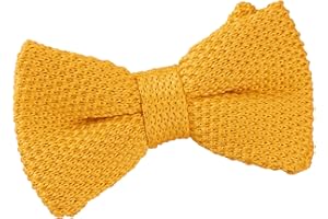 DQT Boys Knit Knitted Casual Plain Pre-tied Bow Tie