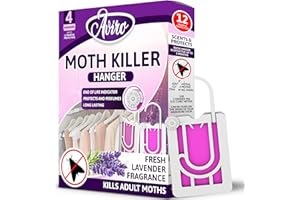 Aviro Moth Killer - Hanging Moth Repellent For Wardrobes With Natural Lavender Scent. Highly Effective Moth Repellent That Kills & Protects. Clothes Moth Killer For Wardrobes, Drawers & Clothes 4 Pack