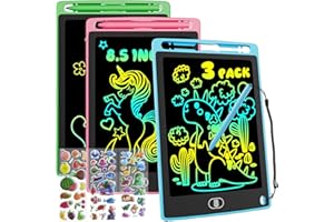 ‎ELECTIGHT 3 Stück LCD Schreibtafel, 8.5 Zoll Zeichenbrett Bildschirm Augenfreundliche Bunte Schrift Pad Für Drinnen und Unterwegs, Löschbarer Schreibtablett Spielzeug Geschenk für Kinder - Blau & Rosa & Grün