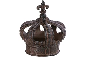 Dehner Dekorativ figur krona, nostalgisk, ca 15 x 15 x 17 cm, gjutjärn, rostfritt stål