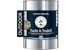 OLI NATURA ÖLE & WACHSE OLI-NATURA Yacht e olio di teak – olio per legno per esterni – 2,5 litri, teak – olio di lino di alta qualità con protezione dai raggi UV, dagli agenti atmosferici, dalla fragilità e dall'ingrigimento