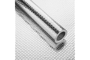 Niviy Autoadesivi Carta da Parati del Foglio di Alluminio Impermeabili stagnola dargento Adesivi Adesivo parete murali per Cucina Armadio armadietti e cassetti (40 cm x 5 m)