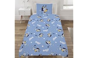 Coco Moon Bluey Yippee - Set copripiumino singolo in pile, per letti per bambini, set copripiumino singolo e federa per bambini
