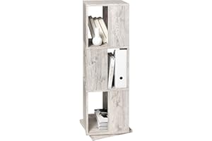 FMD furniture 291-001E - Scaffale Girevole in Rovere sabbiato, Dimensioni ca. 34 x 108 x 34 cm (BHT), Pannello truciolare Rivestito in Resina melamminica.