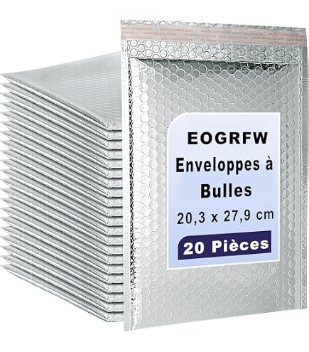 20 Enveloppes à Bulles Thermiques 20,3x27,9 Cm - Autoadhésives Isothermes - Pour Expédition Alimentaire