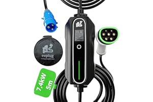 evplug/Chargeur EV Portable Voiture Electrique (Type 2 | 5m, 7,4kW | 32A)