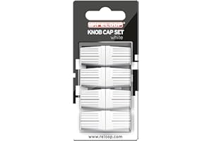Reloop Knob Cap Set white - 8 boutons, Revêtement en caoutchouc pour une meilleure prise en main, Compatible avec la plupart des mixeurs et contrôleurs pour DJ, blanc