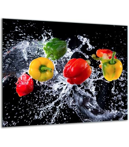 Plaque De Cuisson Verre Trempé 80x52 Cm - Planche à Découper, Protection Anti-éclaboussures Et Dessous De Plat Multicolore