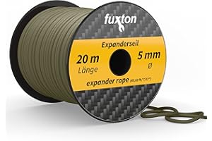 ‎FUXTON fuxton Gummiseil 5 mm 20 m Olive, elastisch (Expanderseil, Gummiband, Gummischnur, Gummileine, Gummikordel, Planenseil, Spannseil, Seil Plane)