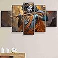 SAF krishna Paintings for Wall Decoration - Set Of Five, 3d modern art Painting for Living Room Large Size with Frames for Home Decoration, Hotel, Office 76.2 cm x 45 cm SANFPNLS35473