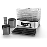 WMF Küchenminis Dörrautomat Edelstahl, Dörrgerät mit 5 Einlegefächer, 30-70°C, 24h-Timer, Obsttrockner, Dehydrator, 2 Boxen, 