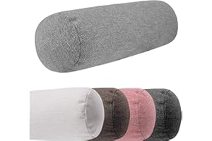 SELFITEX Monsera Extra Long Bolster Cushion - 19 x 65 cm, Soft and Dimensionally Stable, Fine Mottled Cover, Filling Cushion Made of Fluffy Foam, High-Quality Neck and Leg Cushion, for Bed and Couch (Grey)