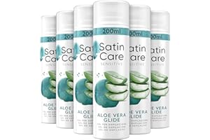 Venus Satin Care Gel De Depilación Para Mujer, Con Aloe Vera, Para Pieles Sensibles, Depilación Suave Sin Irritación, 6x200ml