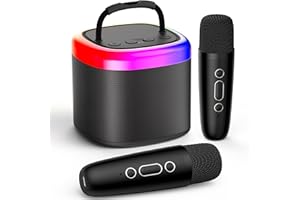 JYX Karaoke Professionale Completo, Altoparlante Karaoke Bluetooth Portatile met 2 Microfoni e Luci Feste per Bambini e Adulti, Regali di Compleanno per Ragazze, Ragazzi e Feste in Famiglia a Casa