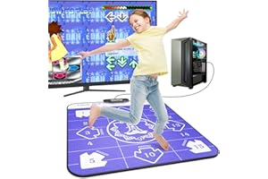 BEBAPOW USB Dance Mat for PC/Computer, Dance Pad for Exercise & Fitness with Dancing Game Software, Compatiable with WinXP/ Win7/ Win10/ Win11, 7 Difficulty Levels for Kids & Adults (Purple-t)