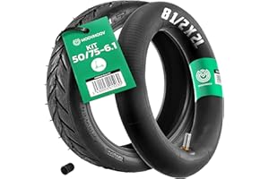 MOOVMOOV - 50/75-6.1 Tyre Kit & 8 1/2 x 2L Inner Tube with Straight Valve - for Wispeed T850 / T855 Pro Electric Scooter - Reinforced Inflatable Tire and Inner Tube 8.5 inches