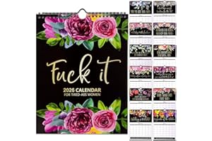 OKDANCE 2026 Fuck it Calendar for Tired Women, Funny Home Office Wall Handing Calendars, Monthly Planner Calendar Organiser Funny Gifts for women