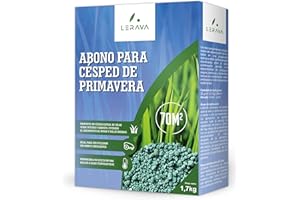 LERAVA abono césped primavera (70 m²) - fertilizante césped liberación lenta - abono con protección fúngica y efecto duradero - fortalece el prado y realza su color verde intenso - 1,7 kg