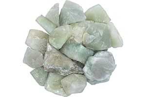 Crocon 1/4 LB Green Jade Rough Bulk Natural Stone Raw Gemstone Tumbling Cabbing Polishing Mining Chakra Balancing Reiki and Crystal Healing Good Luck Home Office Decor
